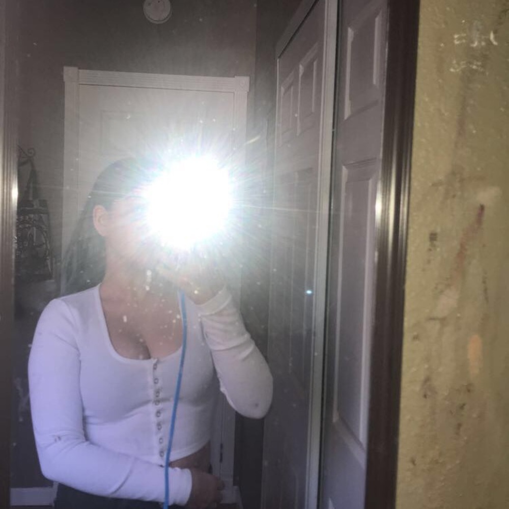 White Nit button up crop top